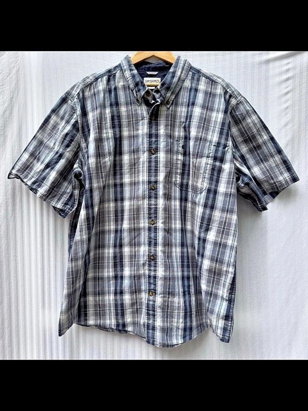 Carhartt Relaxed Fit Short-Sleeve Plaid Shirt Men's Plaid Short Sleeve Shirt 2XL